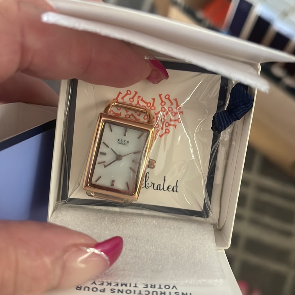 Keep Collective Rectangular Timekey- Rose Gold